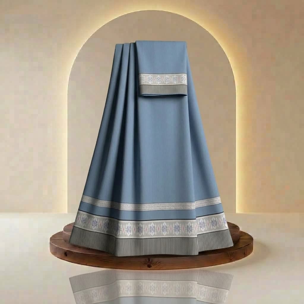 Serene Blue - Digital Printed Rida Fabric | Menodora