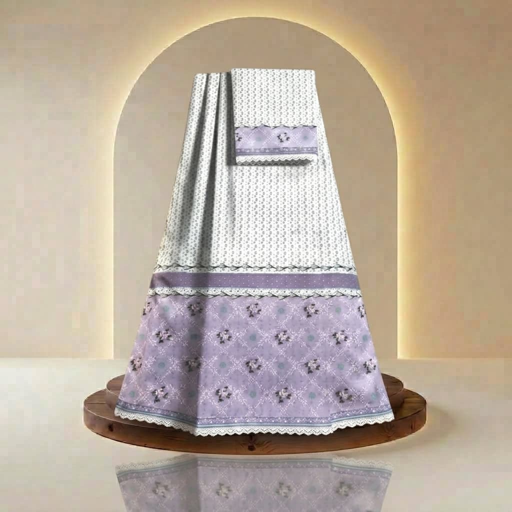 Lavender Elegance - Digital Printed Rida Fabric | Menodora