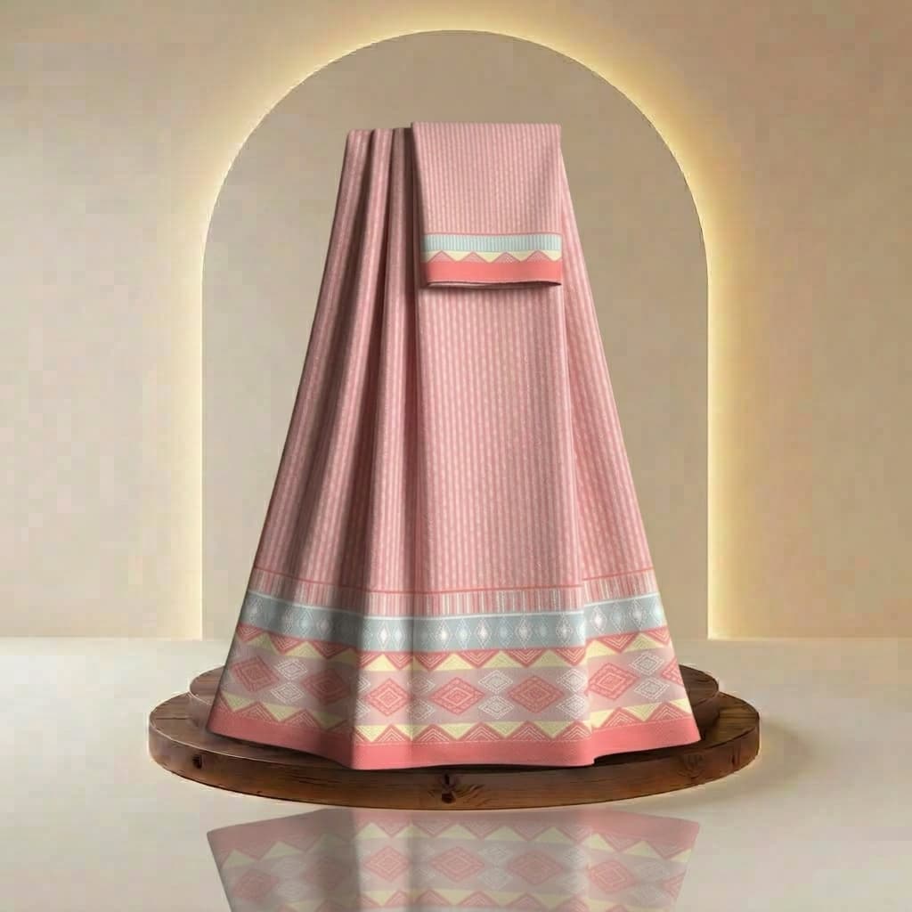 Blush Peach - Digital Printed Rida Fabric | Menodora